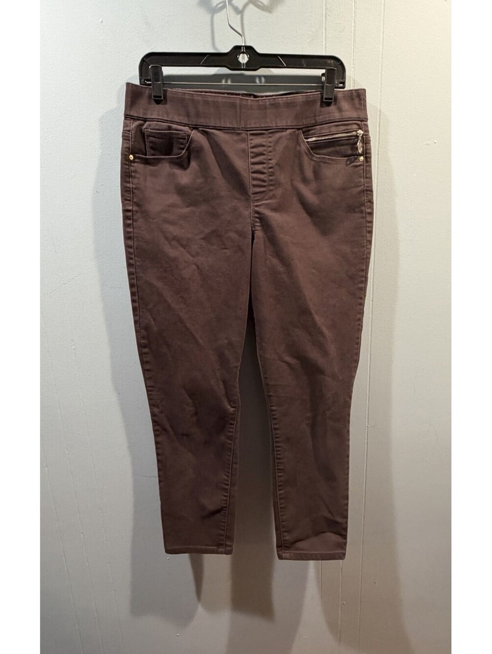 Womens Tommy Hilfiger Pants Size 12 Brown Elastic Waist